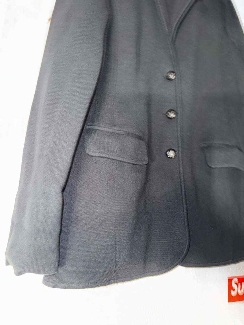 Lauren Ralph Lauren Women's Long Sleeve Cotton Knit Blazer in Black - Picture 6 of 11